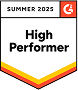 Collaborator — High Performer, letnia odznaka G2 2025 z pomarańczowym sześciokątem