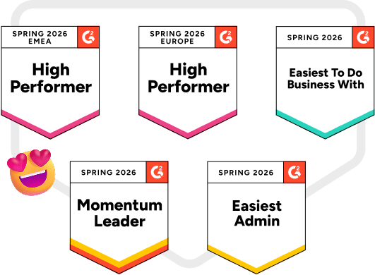 Nagrody G2 Spring 2026 w kategorii SEO Tools dla Collaborator, w tym Momentum Leader, Easiest Admin, Easiest To Do Business With oraz High Performer w Europie i regionie EMEA